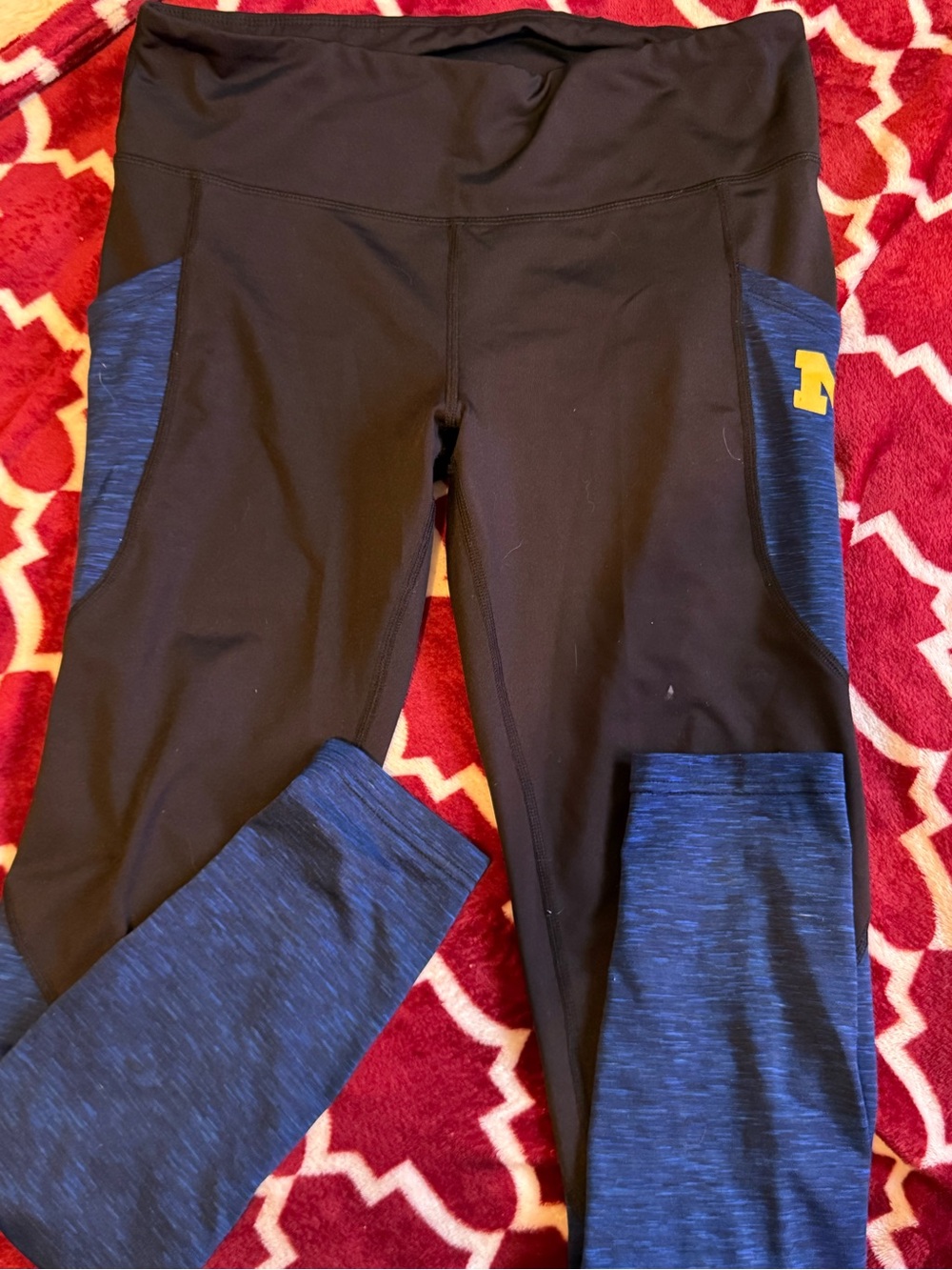 GAME by Ross sportswear yellow and blue Leggings Michigan football stretchy
